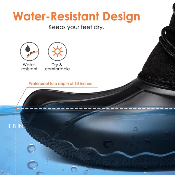 Waterproof Sherpa Snow Boots - BLACK - 2